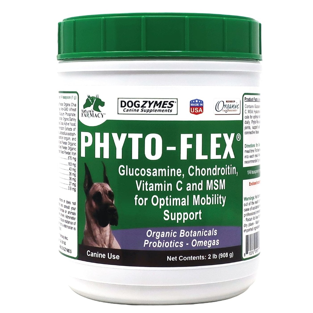 Dogzymes Phyto Flex - Glucosamine, Chondroitin, MSM and Hyaluronic Acid… (2 Pound)