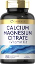 Carlyle Calcium Magnesium Citrat mit Vitamin D3 | 150 Kapseln | Non-GMO & Gluten Kostenlose Ergänzung