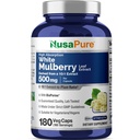 NusaPure White Mulberry Leaf Capsules, 500 mg, 180 Veg Capsules (Non-GMO, Vegan)