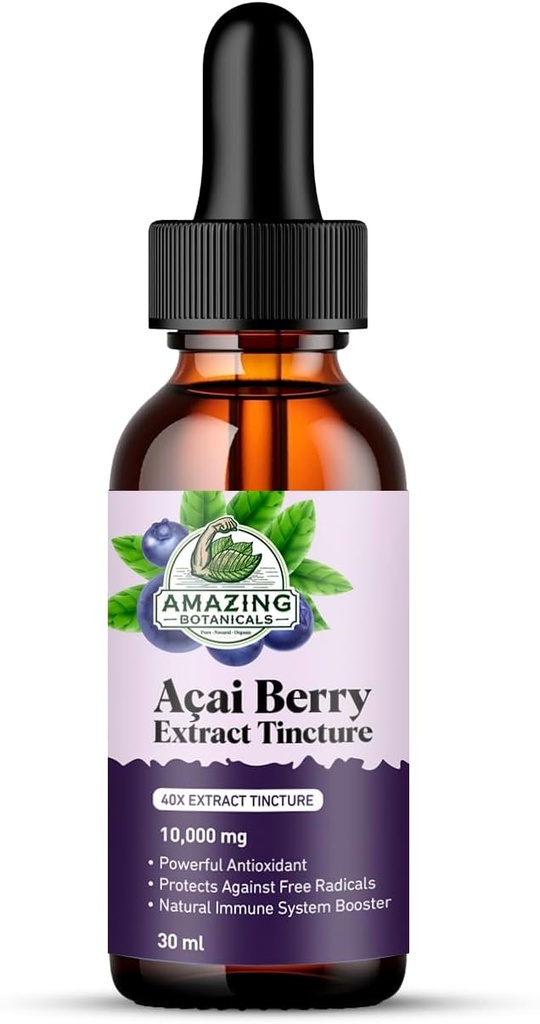 Verbazingwekkend Botanicals Acai Berry Tinctuur 10.000 mg - 1oz - Premium Antioxidant Supplement, grote toevoeging aan uw smoothies - 30ml