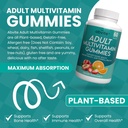Plant- based multivitamin Gummies, Codzienne multivitamin dla mężczyzn i kobiet z witamin A, C, D, E, B-3, B- 6, B- 12, Biotin, inositol, Non-GMO, Gluten Free, 60 Count (30 Days Supply)
