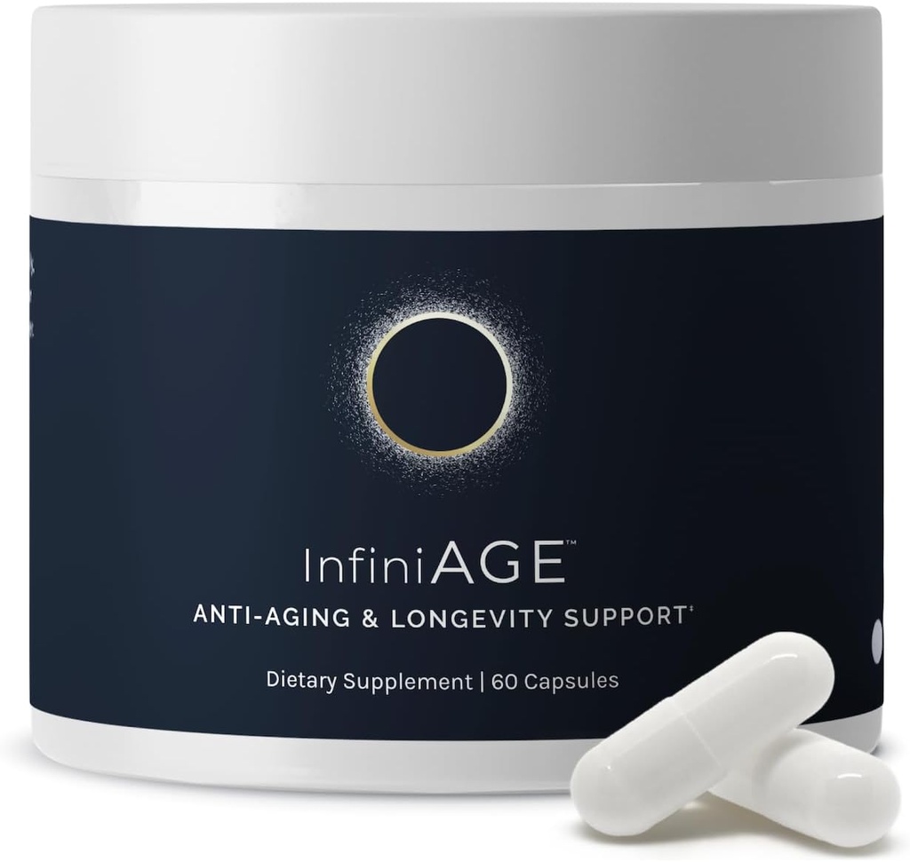 InfiniWell InfiniAge Longevity Добавки - Advanced Cellular Health Additions with Lutein, N-Acetyl Cysteine (NAC) & Low Dose Cincine - Support Nutrient Sensing & Minhodical Health (30 капсули)