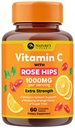 Vitamin C 1000mg Per Serving - Extra Strength Daily Immune Support with Rose Hips Chewable Supplement - Sugar Free Tasty Orange Flavor - Antioxidant & Collagen Support - USA Bottled - 60 Tablets