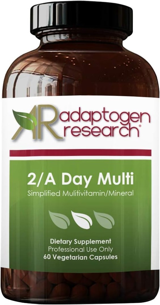 2/A Day Multi | Yetişkin Multivitamin Supplement Iron-Free with Active Folate Quatrefolic, Chelated Minerals, Vitamins A, B6, C, D, E, K, Riboflavin, Thiamin | 60 Vegetarian Capsules