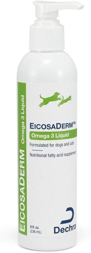 Dechra EicosaDerm Omega 3 Liquid for Dogs & Cats - Nutritional Fatty Acid Supplement, 8 Fl Oz (Pack av 1)