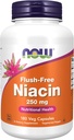 Niacin, FLUSH 무료 250 mg, 지금 음식에 의해 180 모자 ( 3)