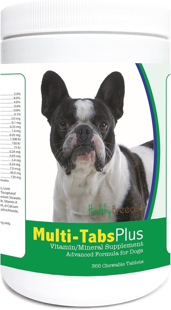 בריא Breeds צרפתית בולדוג Multi-Tabs Plus Chewable Tablets 365
