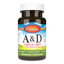 Carlson - A & D, 25000 IU (7500 mcg RAE) Vitamin A, 1000 IU (25 mcg) Vitamin D, Vision Support, Skin Health, 100 Softgels