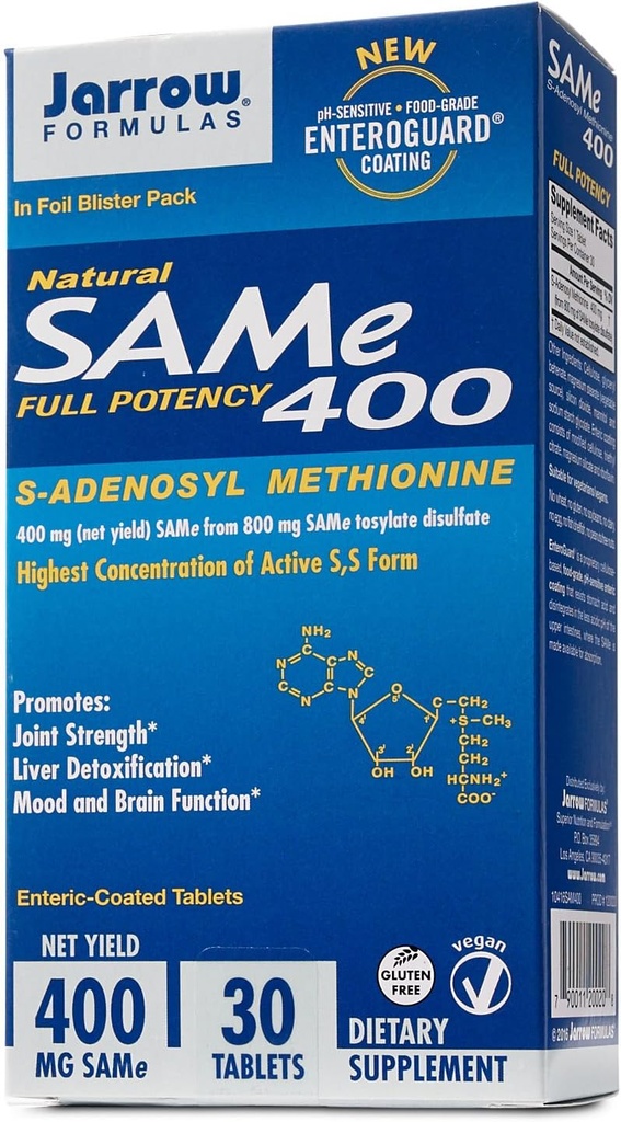 JARROW FORMLAS Sam-E 400 MG, 30 CT (英语).