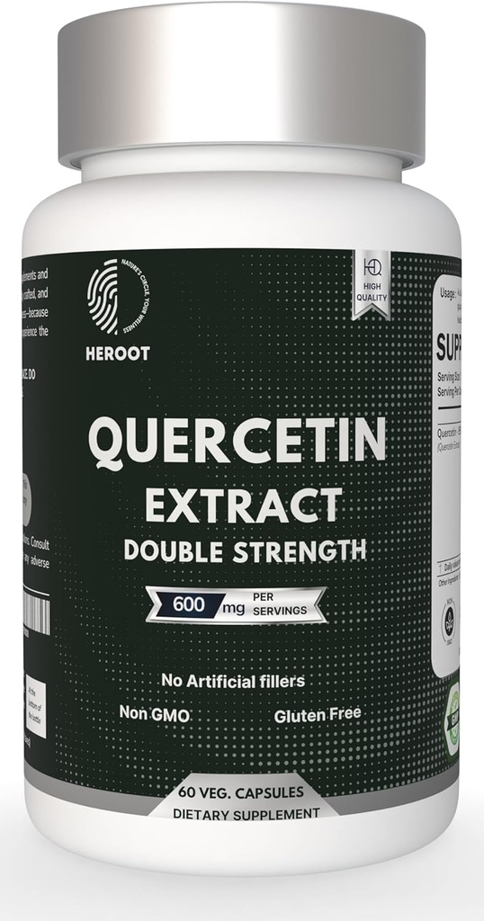 Extracto de quercetina Capsules Non-GMO,Gluten-Free, Vegetarian apoia enerxía de forza total para a saúde (120 cápsulas)
