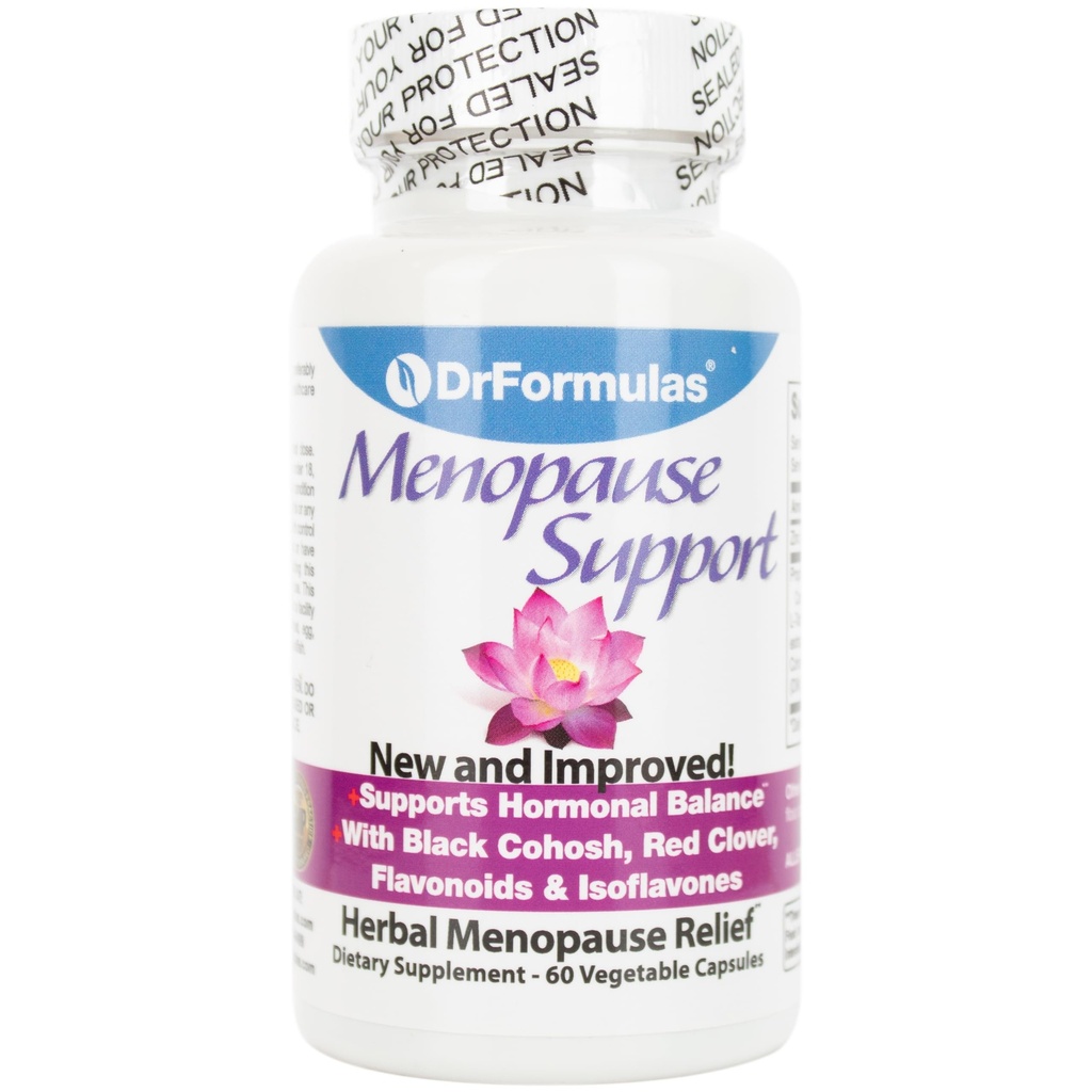 DrFormulas Menopause Supplement for Hot Flashes, Night Sweats Relief, and Support with DIM, Black Cohosh, Soy Isoflavones, and Red Clover (60 Vegetarian Capsules)