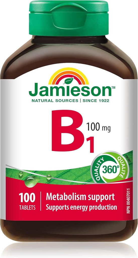 Jamieson Vitamina B1 (Thiamine) 100 mg 100 comprimidos