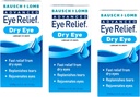 Bausch + Lomb Advanced Eye Relief, Tepalų lašai sausoms akims, drėkinantis ir raminantis, Tobula Aars for Fast Relief, 0.5 Fl Oz
