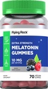 Piping Rock Melatonin Gummies 10mg | 70 Vegan Täiskasvanud Gummies | Berry Flavor | Mitte-GMO, Gluteenivaba