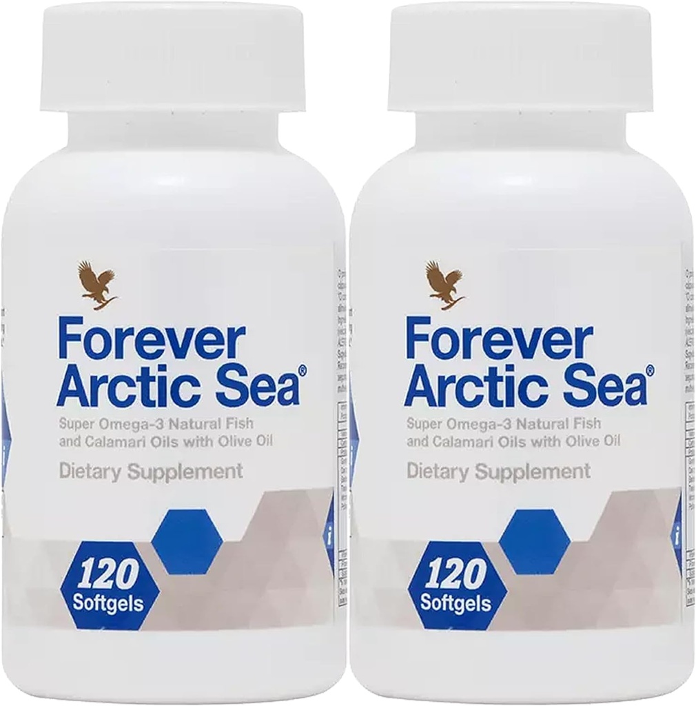 Vivir para sempre - Arctic Sea Omega-3 Suplemento - EPA e DHA Blend para corazón, cerebro e saúde ocular - Gluten-Free - 240 Softgels (Pack of 2)