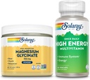 SOLARAY Magnesium Glycinat pulver 350 mg og høy energi Multivitamin Bundle - Chelated Magnesium og en gang daglig multi - Bein helse, muskel, hjerte og immun støtte, 60-dagers garanti, 6oz/60ct