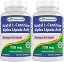 Acetyl L- Carnitine dan Alpha Lipoic Acid 750 mg 120 Capsules (120 Cacah (Paket 2))