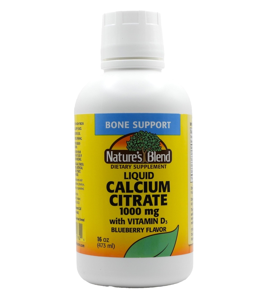 Liquid Calcium Citrate 1000mg with D3 16 fl oz Liquid Blueberry
