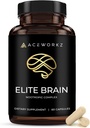 Elite Brain - Nootropic supplement for Focus, Memory " Mental Clarity - ALCAR, Lions Mane, ALA, L-Theanine, Vitamin B Complex - Natural Energy, Caffeine-Free (60 Capsules)