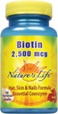 Biotin 2500mcg color 124; Zdravé vlasy, kůže, hřebíky a metabolismus Support colum124; Non- GMO colum124; 100 Zeleninové kapsle