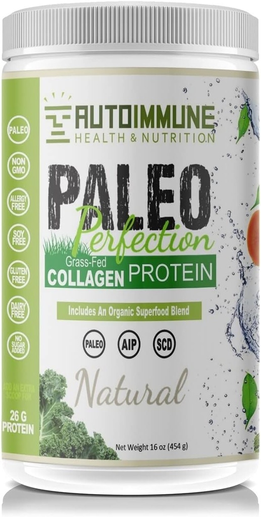 Paleo Protein Powder (Paleo perfection), Grasss-Fed Beef Collagen, Autoimmune Protocol (AIP), Keto, Specific Carbohydrate (SCD), Compliant/Legal - Natural (1 lb, 30 Servings)