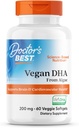 Algae에서 최고의 Vegan DHA, 뇌 및 심장 혈관 건강 지원, 비 GMO, 글루텐 무료, Soy Free, Vegan 60 Veggie Softgels