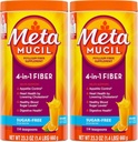 Metamucil, Psyllium Husk suplemento diário em pó, Pó sem açúcar, 4-em-1 fibra para a saúde digestiva, Laranja bebida aromatizada, 114 colheres de chá, 1,4 libras (Pacote de 2)
