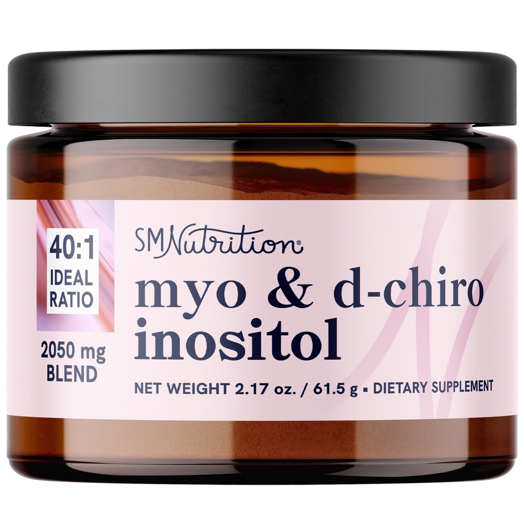 Myo-Inositol & D-Chiro Inositol Powder | Hormone Balance for Women | Ideal 40:1 Ratio | Myo 2000mg, D Chiro 50mg | Regulate Menstrual Cycle and Support Ovarian Health | 30 Servings, 2.17 oz.