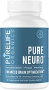 PureLife Organics Pure Neuro - 뇌 안개, 기억 지원 및 초점 향상을 제거하기위한 보충 - 30 일 공급 - 60 Vegan & Gluten-Free 캡슐 - 뇌 건강 지원을위한 의사 공식화