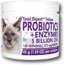 Total Digest™ Feline Probiotics and Enzymes, All-Natural Digestive System Dietary Supplement Formula for Cats (120 Servings)