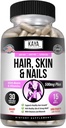Kaya Naturals pèl d'aparença Nail Capsules amb biotectin - pèls i Viminades de pell, Vitaminades D-12 A l'àcid Fàlic, implementació de pèl-roig per pel cabell Skinles- 30 comte Capsles