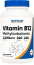 Nutricost Vitamin B12 (Methylcobalamin) 2000mcg, 240 Capsules - Vegetarian Caps, Non-GMO, Gluten Free B12 Supplement