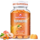 Curcumin Turmeric Gummies – Turmeric Extract and Ginger Supplement Gummies – Vegan, Non-GMO, with Black Pepper – 60 Count – Peach Flavor – 30-Day Supply