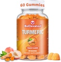 Curcumin Turmeric Gummies - תוספת כוח 2000 מ"ג 8:1 לחלץ חניכיים תוספי Turmeric תוספת עם Black Pepper & הג'ינג'ר - טבעונים שאינם GMO משותף תמיכה צ'ונגל - Peach Flavor, הרוזן 60