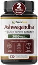 Ashwagandha kapselit 3000 mg - 120 Vegan Cap Valmistettu Luomu Ashwagandha jauhe ja juuriuute. Gluteeniton. Made in USA
