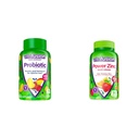 Vitafusion Probiotic Gummy Supplements, Raspberry, Peach and Mango Flavors, 35 Day Supply, 70 Count Power Zinc Gummy Vitamins, Strawberry Tangerine Flavored, 90 Count