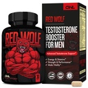 ONL Red Wolf Testosterone Booster for Men - Ultimate Male Enhancing and Fertility Supplements for Vitality, Muscle Growth & Energy with Tongkat Ali, Horny Goat Weed, Maca - 1 Month's Supply