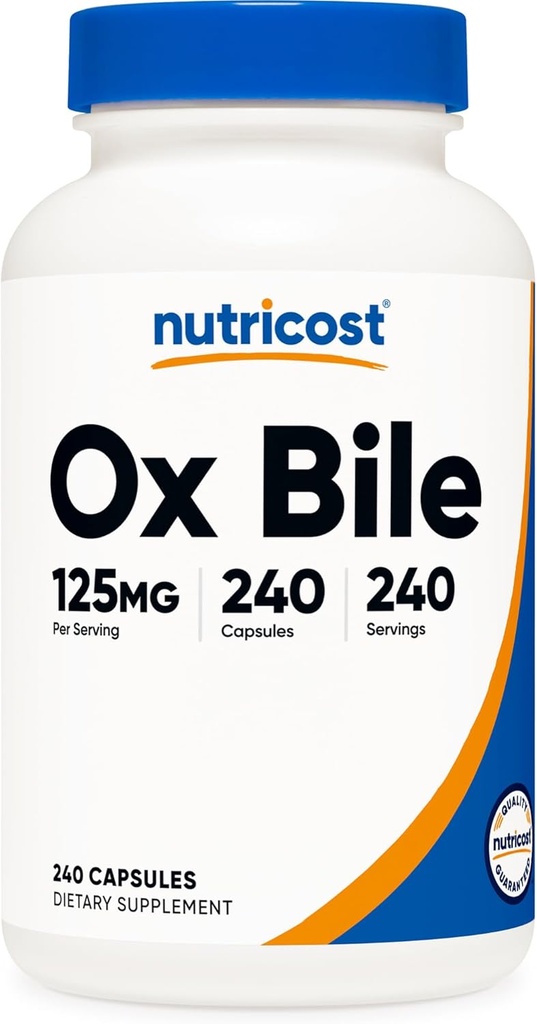 Nutricost Ox Bileカプセル125mg、240カプセル - 非GMO