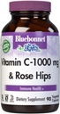 Bluebonnet Nutrition Vitamin C- 1000 mg Plus Rose HIPS Зеленчукови капули, за имунно здраве, за антиоксидантна защита, Soy Free, Gluten Free, Non-GMO, Kosher, Dairy Free, Vegen, 90 Count