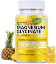 Magnesio Glycinate Gummies 1000mg, Suplementos gratuítos de magnesio para adultos con L-treonato para o sono, soporte corporal e relaxación,90 Mango Pineapple Gummies