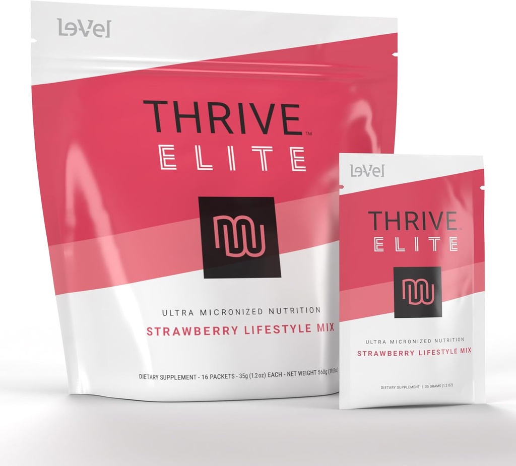 Le-vel Trovive Elit Protin Schozing | Glute-free Protin Bleend with BCAA, Protogens & Enzymes |16 Servisions - แพ็คเก็ตซิงเกิล, สตรอว์เบอร์รี่