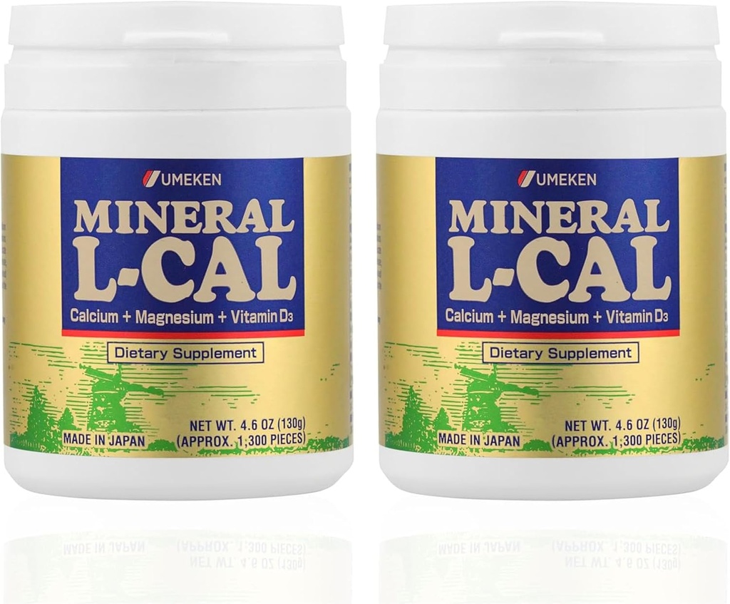 Mineral L-Cal calcio con vitamina D3, 4 Mes de subministración, Water Soluble Ball Format con magnesio e minerais, absorve rapidamente magnesio D3 Suplemento, 1.300 Balls por botella, 130g Cada, Paquete de 2
