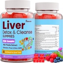 3000mg Liver Detox Repair & Cleanse Gummies | Milk Thistle 2000mg with Turmeric Dandelion Root & Artichoke for Liver Detox, Liver Support & Renew, Antioxidant, Gut, Skin - Fruit Flavor, 60 Gummies