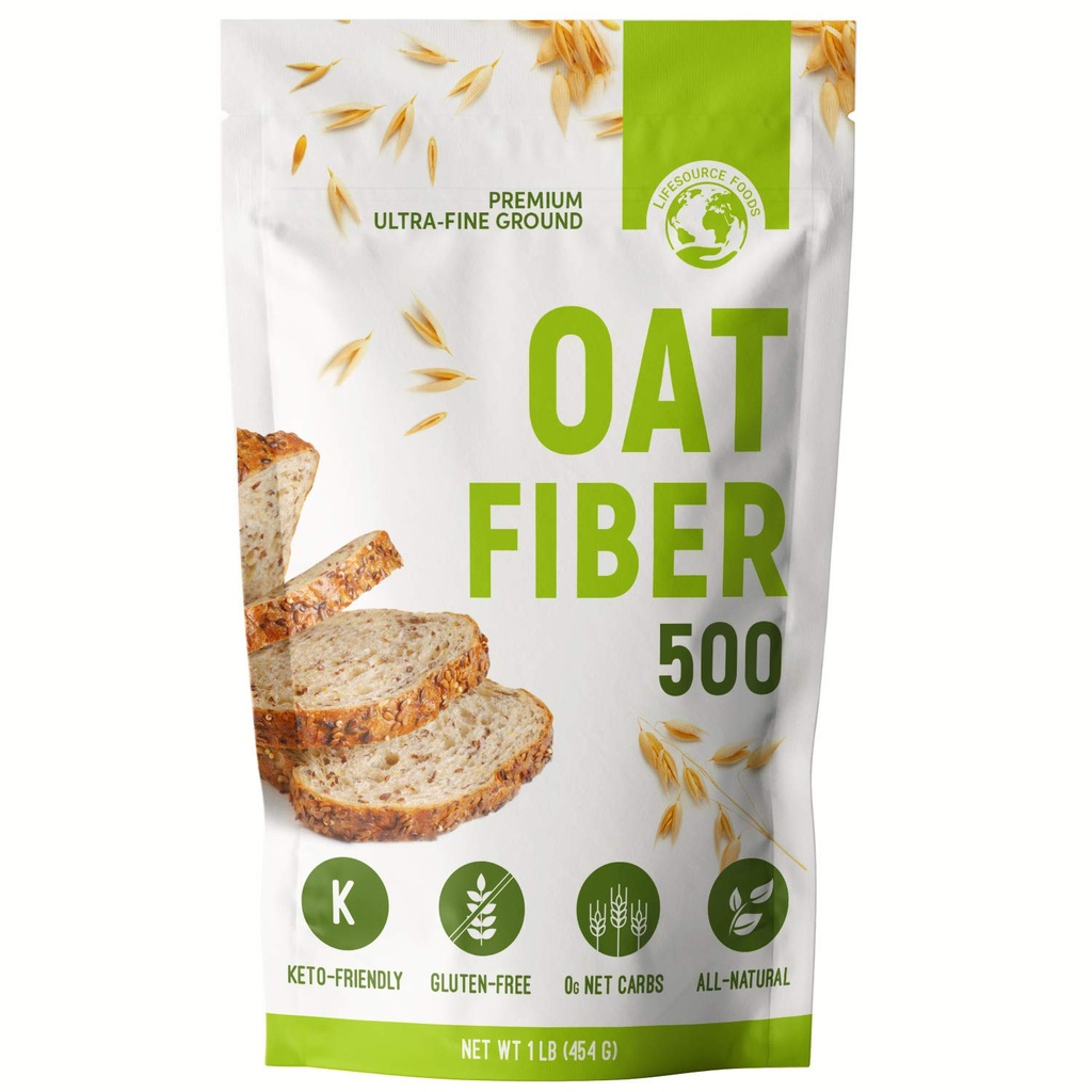 LifeSource Foods Kaat Fiber 500 (1 LB) Keto, Zero-Carb, Gluteenivaba, All Natural Fiber madala süsinikusisaldusega küpsetamiseks ja leib, OU Kosher, taassuletav kott
