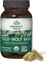 ORGANIC INDIA Tulsi Holy Basil Capsules - Holy Basil Extracto - Holy Basil Leaf Supplement, Herbal Supplement, Immune Support, Stress Relief, Vegan, Gluten-Free, Kosher, Organic, Non-GMO - 60 cápsulas