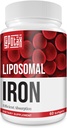 Liposomal Fe Iron Supplement for kvinner, 65 mg jern Supplement med folsyre og vitamin B12 for menn, daglig blod og energi støtte for voksne jernmangel 60 Softgels (1 flaske)