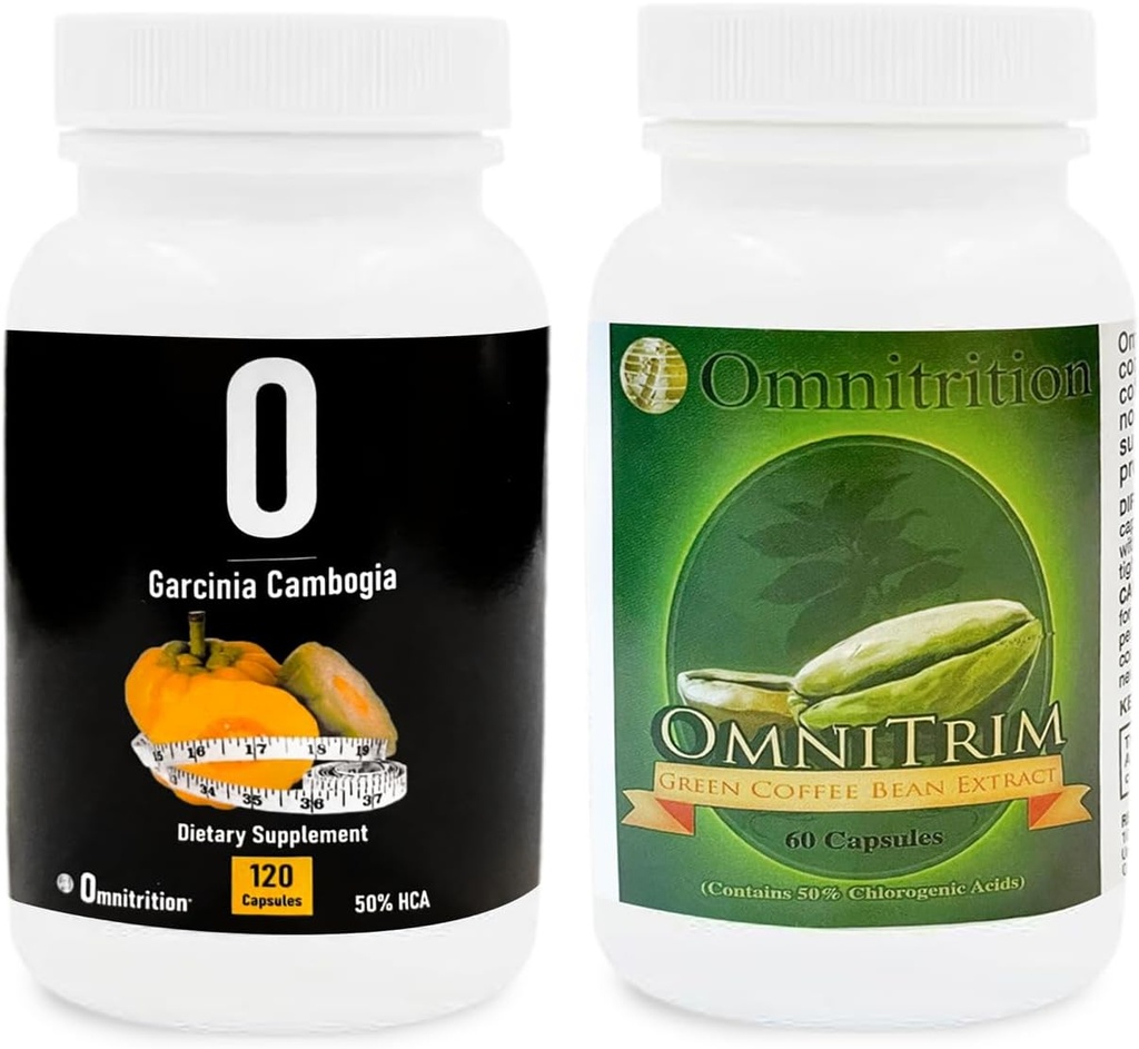 Kit Suplementos Omnitrition: Extrato Verde de Feijão de Café (60 Cápsulas) e Garcinia Cambogia (120 Cápsulas Veggie)