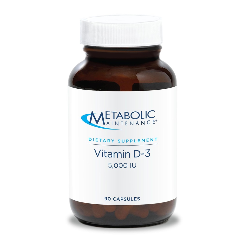 Metabolic Maintenance Vitamin D3 5000 IU - Delivers 125 mcg - Supports Bone Strength, Immune Balance & Mood Wellness - 90 Servings - 90 Capsules