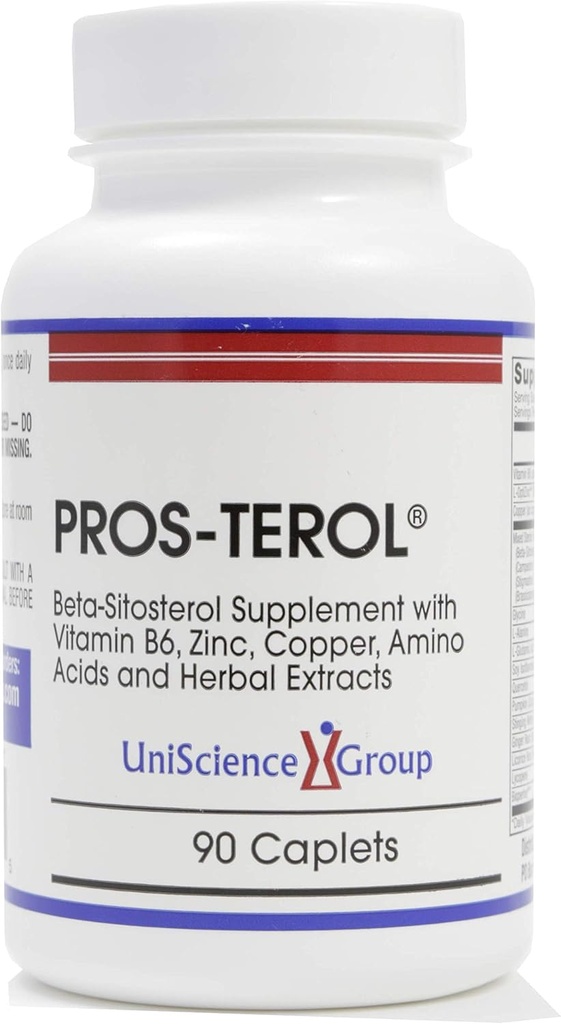 Pros-TEROL, Prostate chaution với 900 mg Cây Sterols với hạt bí ngô, Sting Nettle Root, Ginger Root, Licorice Root Eintes 90 Caplets