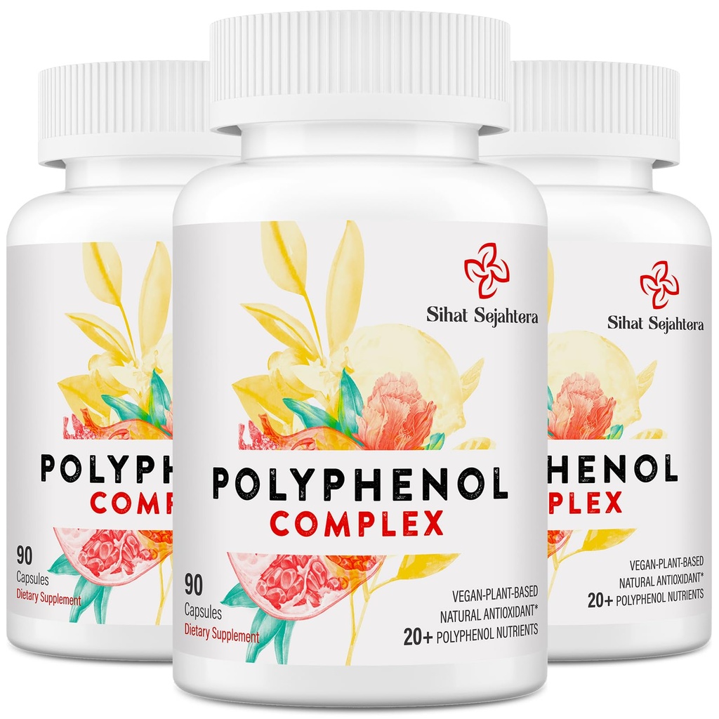 Polyphenols Supplement with Resveratrol & Quercetin, 270 Capsules | Plant-Based Formula • Polyphenol Superfood Blend • Botanical Antioxidants • Daily Wellness Formula
